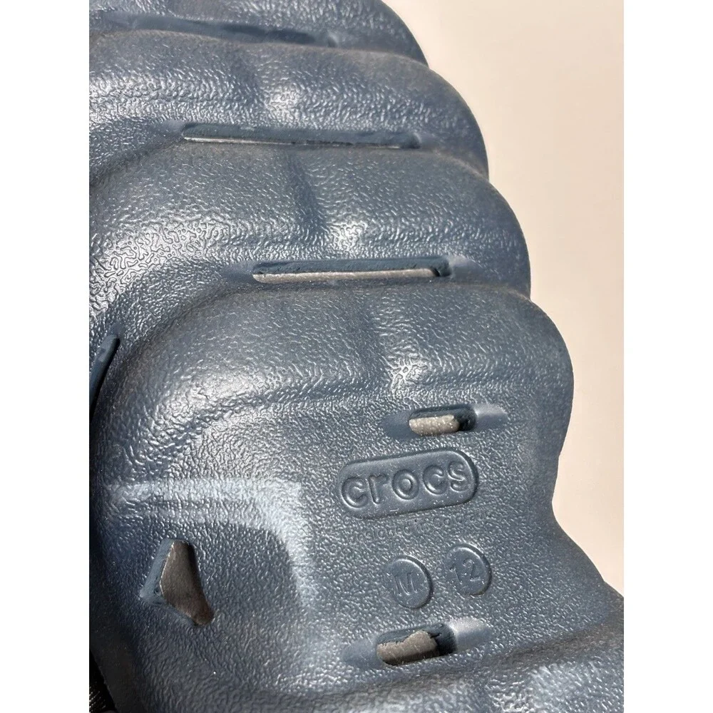 CROCS Echo Clogs Navy White Heel Pads Men 12 NEW